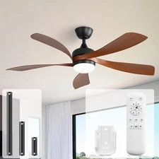 52 Inch Ceiling Fans with Lights and Remote, Outdoor Ceiling Fan with Light 6-Sp