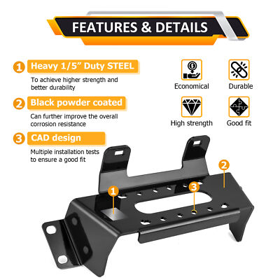 Mad Dog 4500LB Wide Winch Mount Combo – Fits Polaris Ranger 2017-2018 1000 Crew - View #6