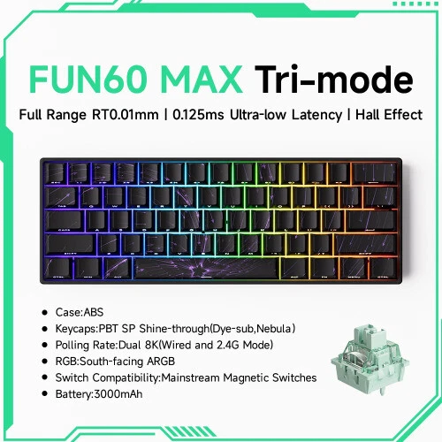 Mechanical Gaming Keyboard with Magnetic Switch 60% Rapid Trigger Design