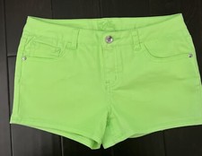 Justice Girls Shorts Juniors Size 14 1/2 Neon Green Shorts Beach Summer Shorts