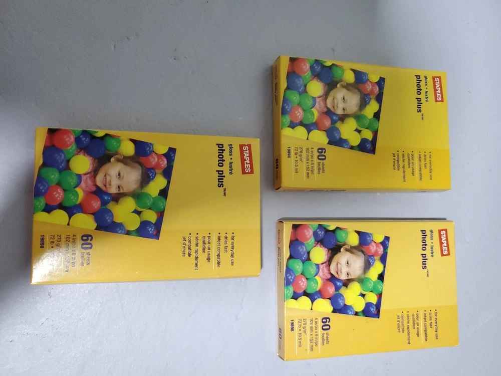 Staples Photo Plus 4 X 6 inch glossy photo printer paper 180 sheets total