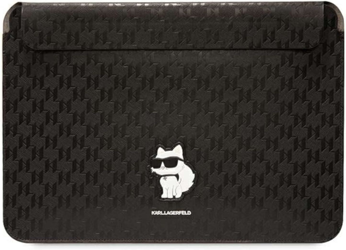 Karl Lagerfeld Saffiano Monogram Choupette 14"" Laptop Sleeve Black-KLCS14SAKHPCK