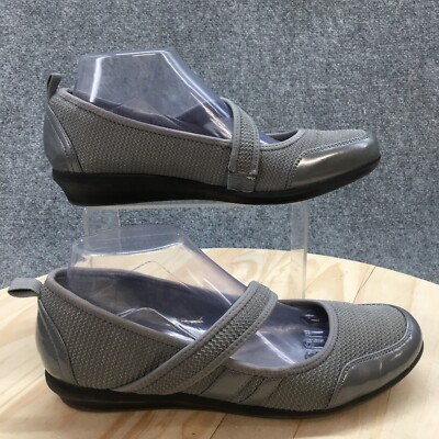 Laura Ashley Shoes Womens 9 M Welford Mary Jane Flats Comfort Gray Faux Leather