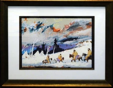 Earl Biss "High Mountain Campground"Serigraph on Paper Hand Signed custom framed