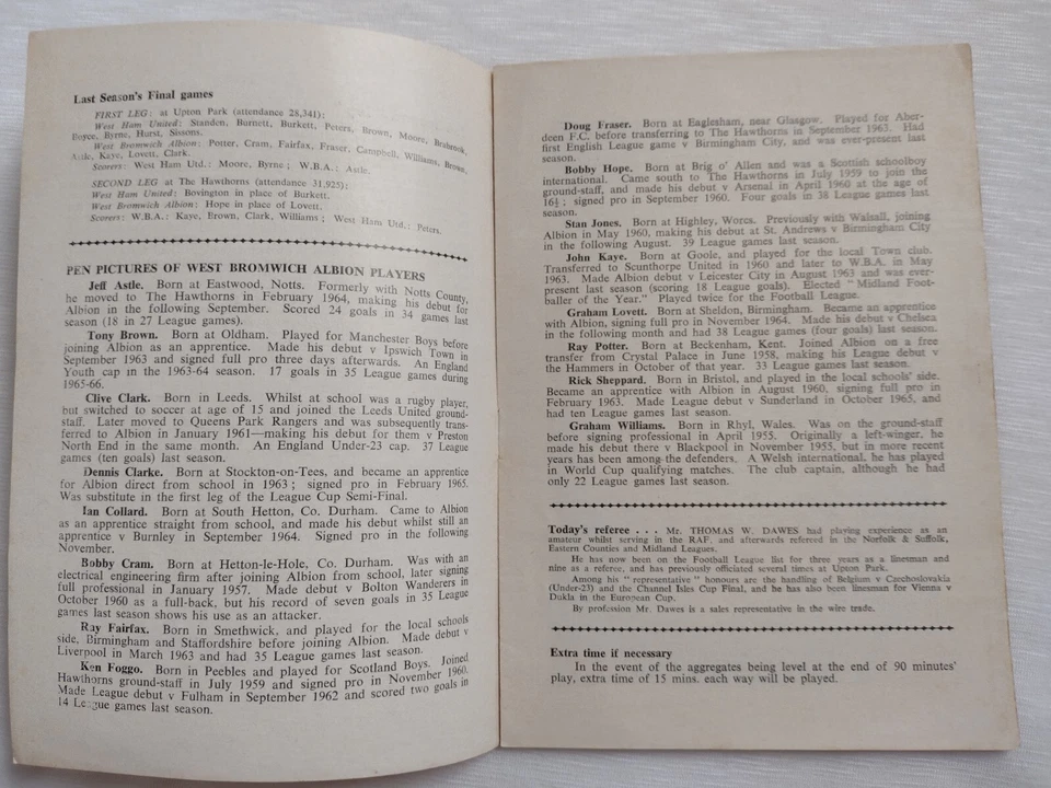 1967 West Ham United v West Bromwich Albion 8th Feb League Cup Semi Final - Image 3 of 4