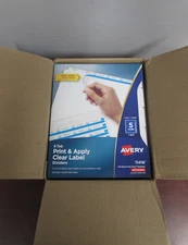 NEW AVERY 11416 5 TAB PRINT & APPLY CLEAR LABEL DIVIDERS [LOT OF 36 PKS] (22D)