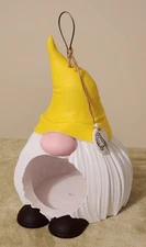 Hanging Gnome Bird Feeder Outdoor Decor Yellow Hat Gnome Bird Feeder Resin