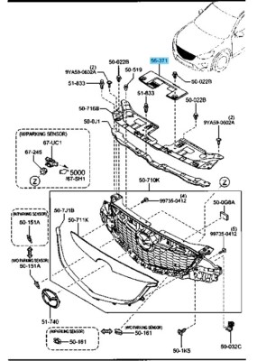 MAZDA CX-5 KE##W 2013-2016 Genuine Seal-Shroud Up. Board(R) KD45