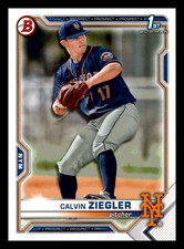 2021 1st Bowman Draft Calvin Ziegler  New York Mets #BD-123 Centered Mint