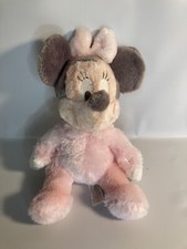 Disney Parks Soft Pink Baby MINNIE MOUSE Rattle Chime Stuffed Plush 11"