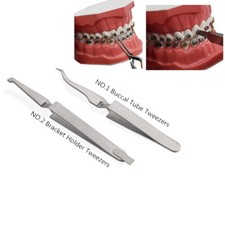 1pc Dental Orthodontic Bracket Buccal Tubes Tweezers Holder Stainless Steel