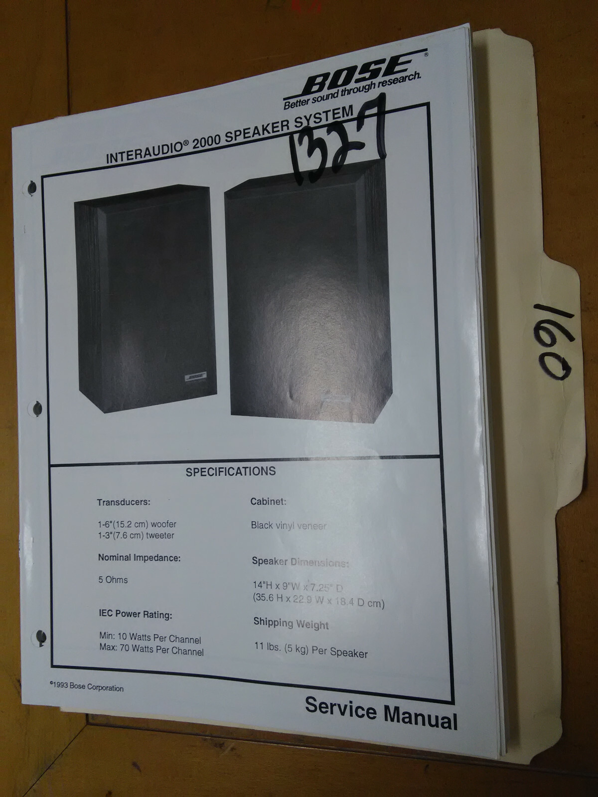 Bose Interaudio 2000 Service Manual Original Repair Book Stereo Speaker ...