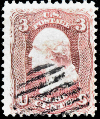 US Stamp Sc# 104 3c 1875 George Washington Re-issue Without Grill