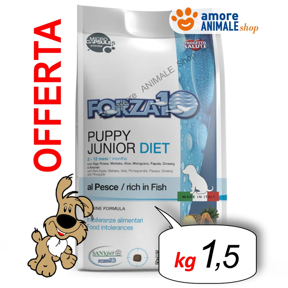 Forza10 Dog DIET Low Grain → Pesce Puppy Junior - 1,5 kg - Crocchette Cane