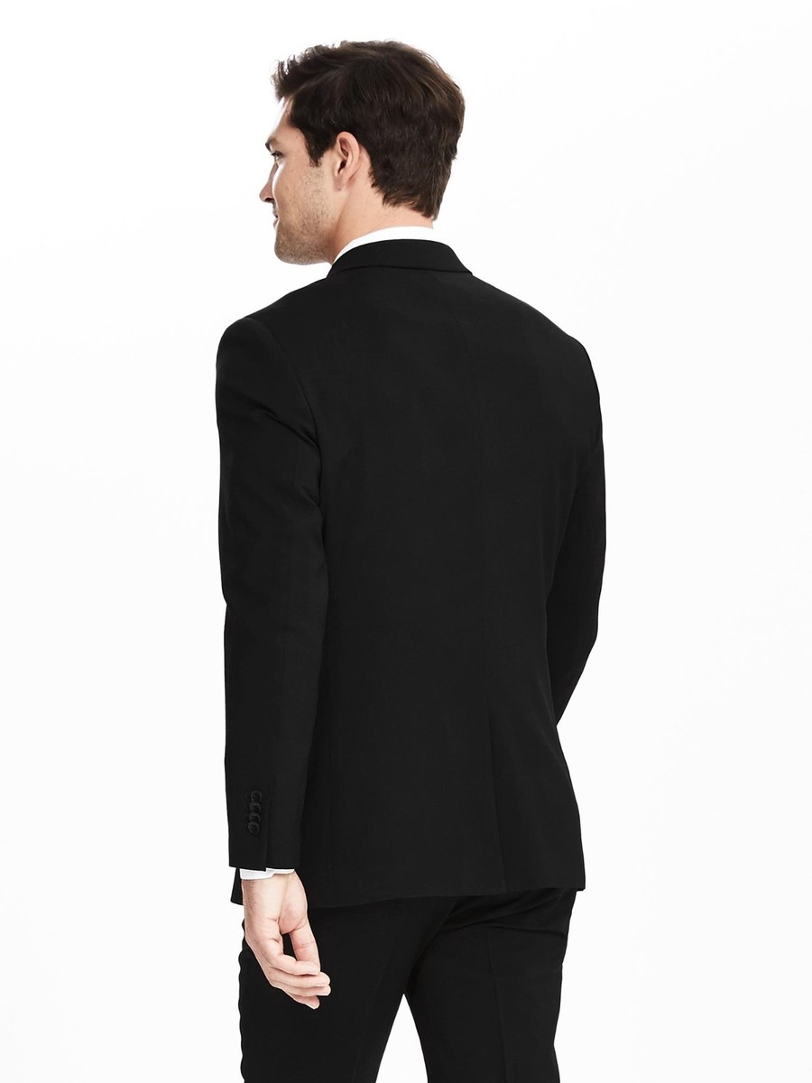 Banana Republic Modern Slim Black Wool Suit Jacket SIZE 42 R | eBay