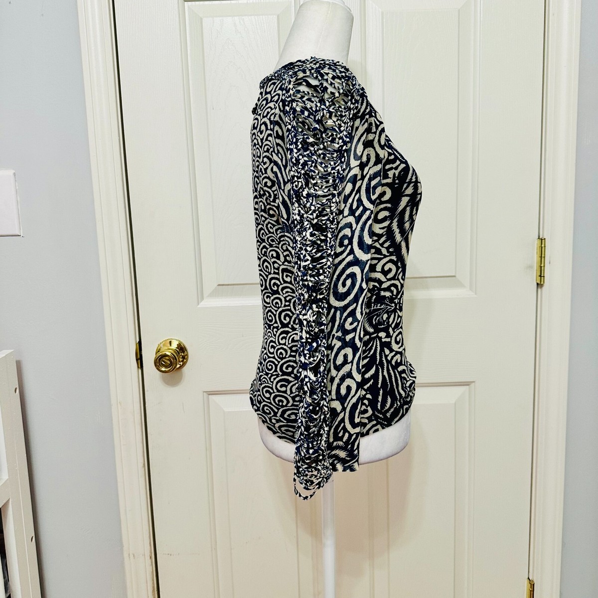 EUC Y2K JEAN PAUL GAULTIER SOLEIL TIGER PRINT SHEER CREW NECK T