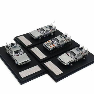 MJ 1:64 Back to the Future Time Machine Delorean DMC-12 alloy car model