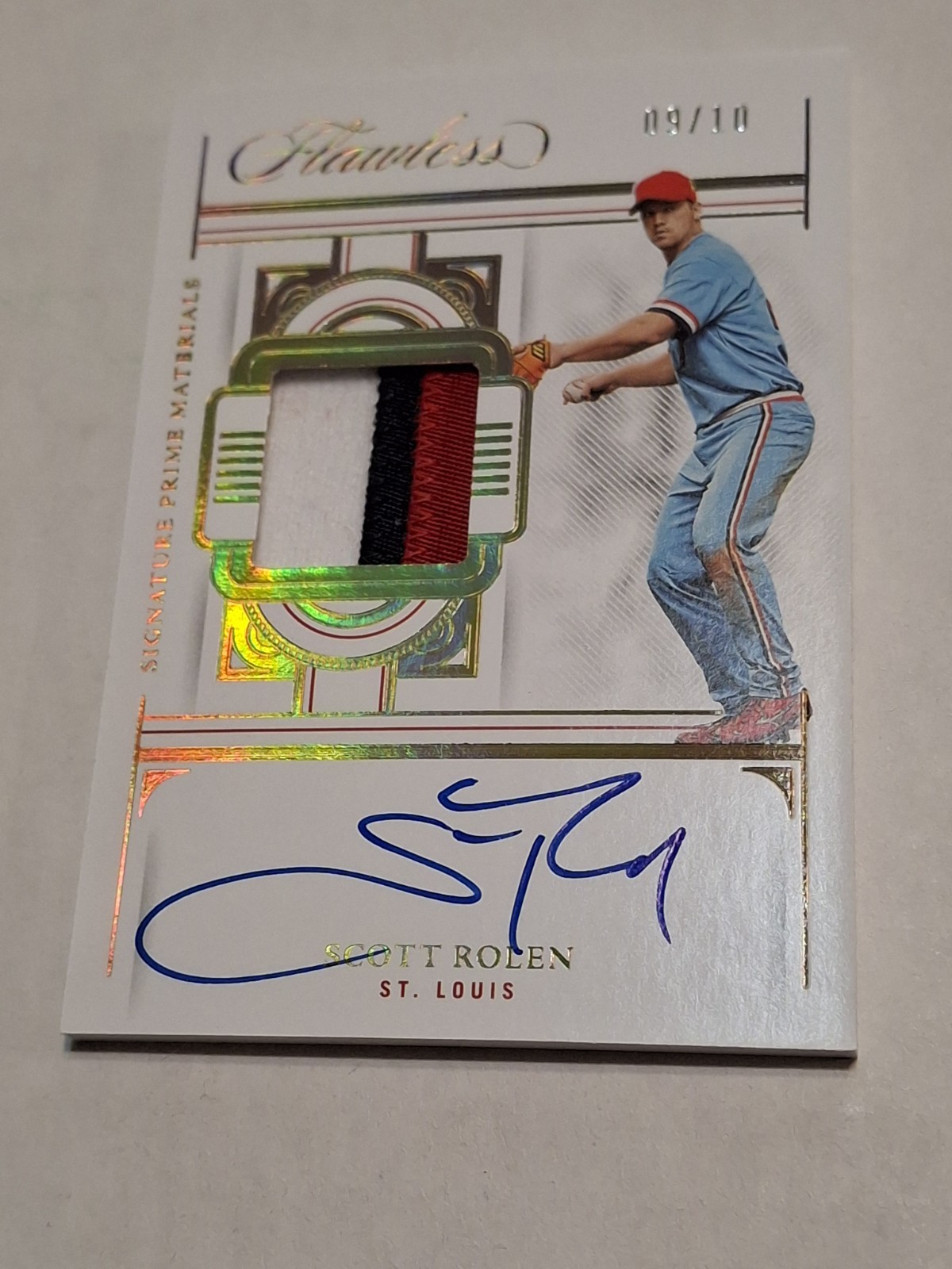 2023 PANINI FLAWLESS BASEBALL SCOTT ROLEN GAME USED PATCH AUTO GOLD /10 CARDINAL