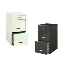 Value Pack Set of 2 3 Drawer File Cabinet in Charcoal and White