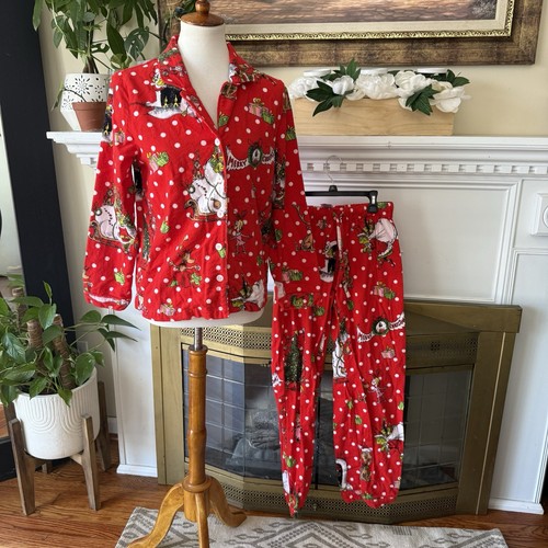 Pottery Barn Teen Dr. Suess Grinch Pajama Set Medium