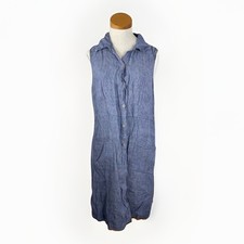 FLAX Linen Woven Sleeveless Lagenlook Dress Size M