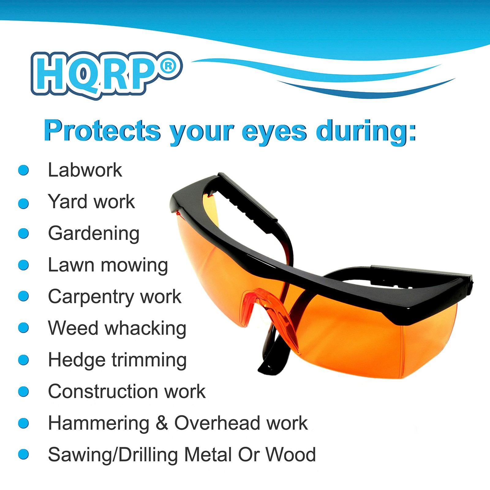 Lunettes de protection UV à verres orange pour atelier d'impression 3D
