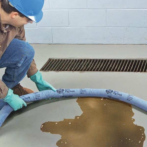 Pig Pig203 Sorbent Sock, 14 Gal, 3 In X 20 Ft, Universal, Blue, 4 Pk