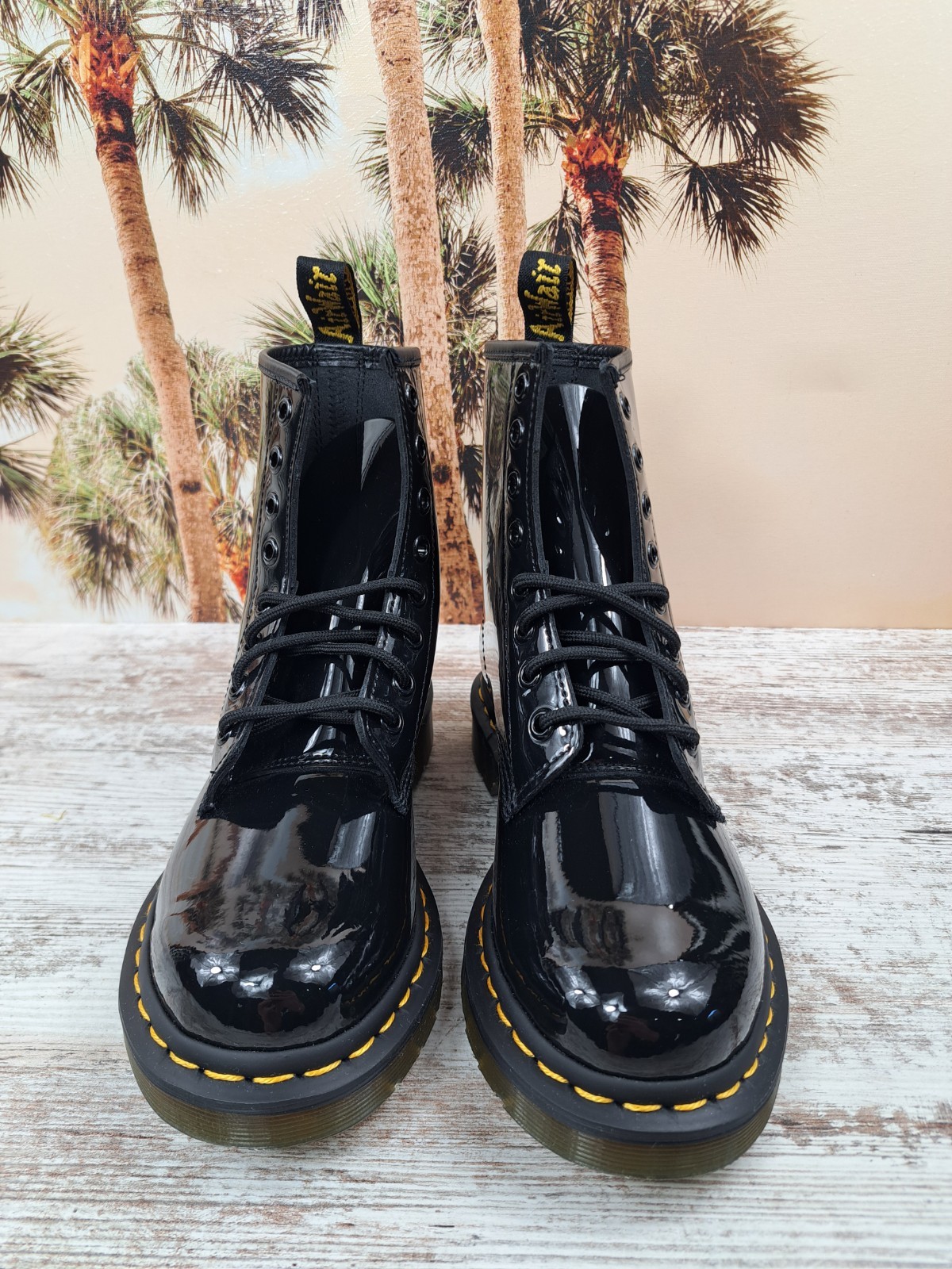Dr. Doc Martens 1460 Combat Boots Black Patent Leather Women's Size 6 NEW thumbnail 4