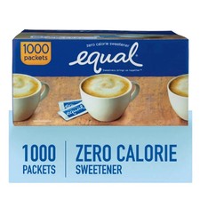 Equal Zero Calorie Sweetener Packets, 1,000 Count, Sugar-Free & Low Calorie.