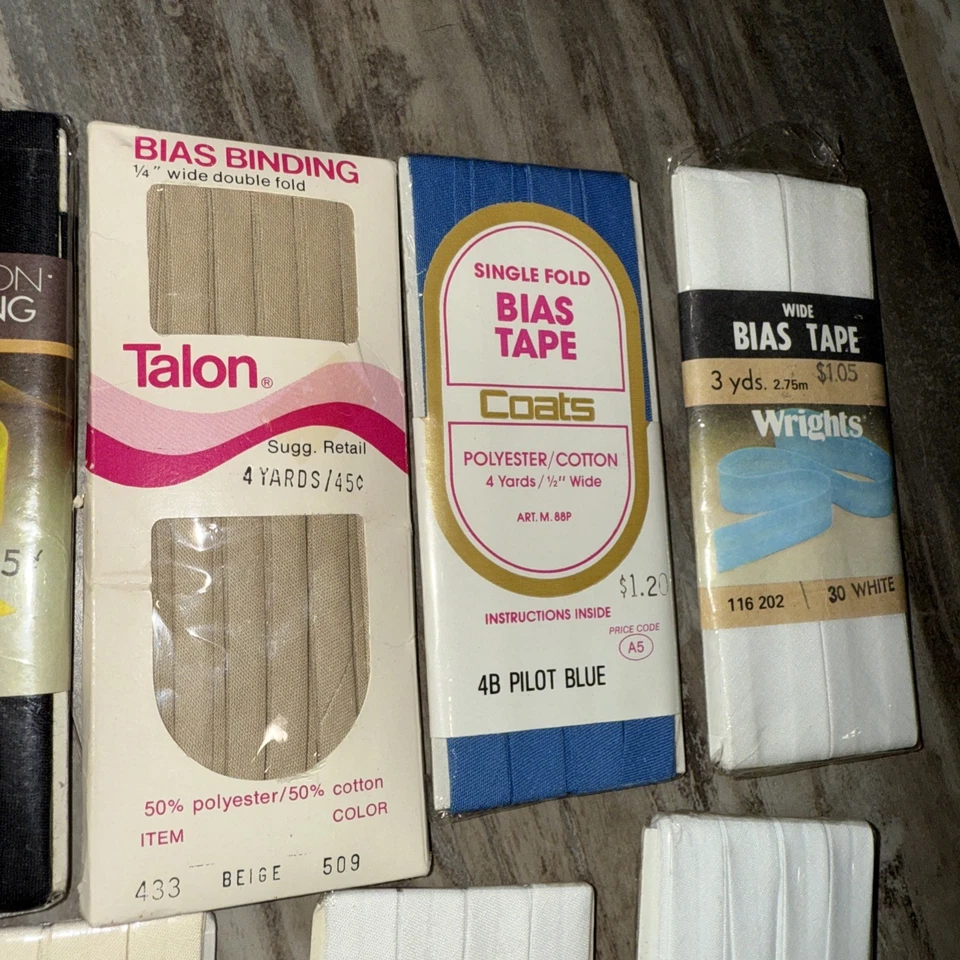 Lote De Colección De 11 Cinta Sesgada Surtido Varios Colores Tamaños Wright’s Talon Foto 4 de 4