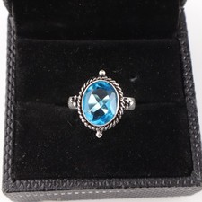 Blue Topaz Gemstone 925 Sterling Silver Ring Handmade Jewelry Ring For Gift