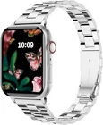 Fitlink Ultra-Slim Brushed Stainless Steel Apple Watch Band, for 38/40/41/42/44/