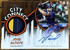 2026 Topps Series 1 Jose Altuve Game Worn City Connect Patch Auto 01/25 Astros