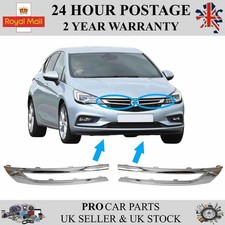 2X Front Bumper Grill Mounting L and R Chrome For VAUXHALL Astra K 2015-2022
