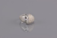 Sterling Silver Wavy Grooved Pebble Textured Dome Band Ring 925 Sz: 6