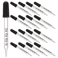 30 Pcs Glass Pipette Droppers 1 ml for Medicine and Essential Oils