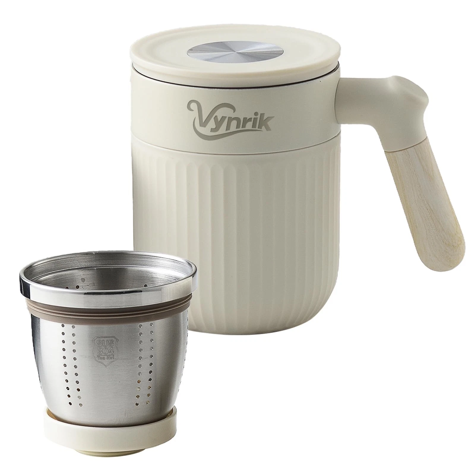 Tea Infuser Cup Insulated Coffee Mug Lid Handles Stainless Steel Strainers
