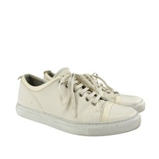 Lanvin Paris Sneaker Goatskin Lambskin Patent Smooth Leather Cream 41 US 10