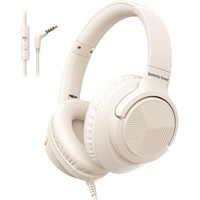 Headphones Wired with Microphone, Over Ear Foldable 3.5mm Plug in Headphones ...