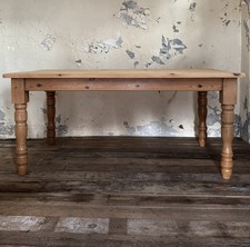 VINTAGE Solid PINE Dining TABLE, Kitchen, Farmhouse, Old, Rustic, Country, 