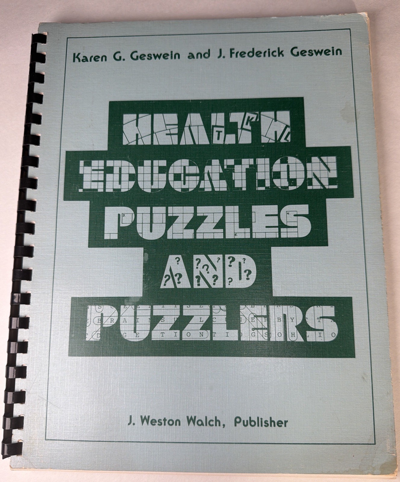 Vintage 1977 Health Education Puzzles Workbook Spiral Bound w/ Answer Key