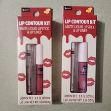 B~Pure Lip Contour Kit Matte Liquid Lipstick & Liner Cherry Pop Lot/2