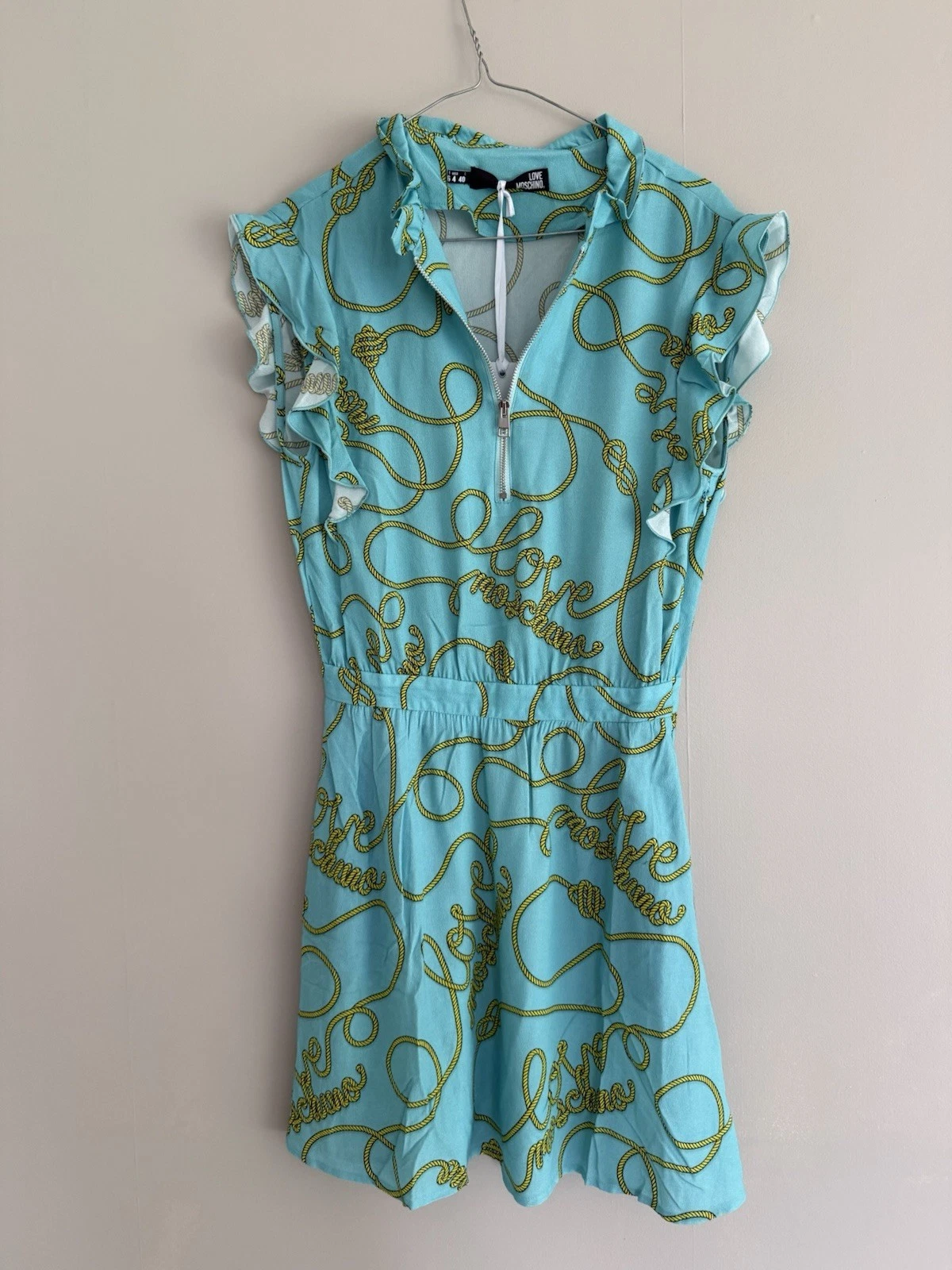 Abito corto LOVE MOSCHINO con stampa Love Moschino azzurro nuovo