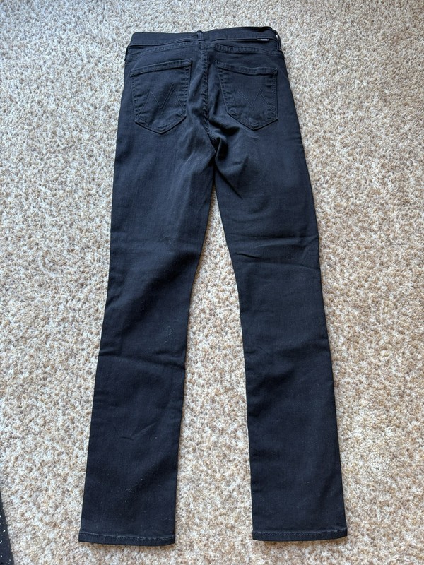 Mother Jeans Womens Size 23 Black Denim The Mid Rise Dazzler Ankle Not Guilty