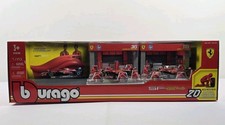 Bburago 1:43 Deluxe Ferrari F1 Racing Paddock Set: 3 Cars, Pit Crew, 20pc
