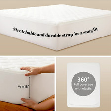 Quilted Waterproof Mattress Cover Pad Protector Cooling Breathable Fitted Topper