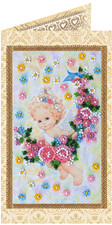 Embroidery Postcard Kit PRESENT ANGEL Craft Gift Set