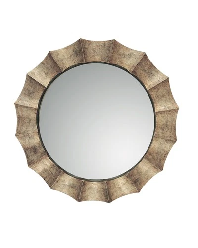 Uttermost 06048 P Silver Gotham Round Mirror With Fluted Frame - Picture 1 of 3