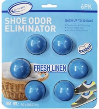 Air Jungles Shoe Odor Eliminator Scented Air Fresh Linen 6pk Athlete Freshener
