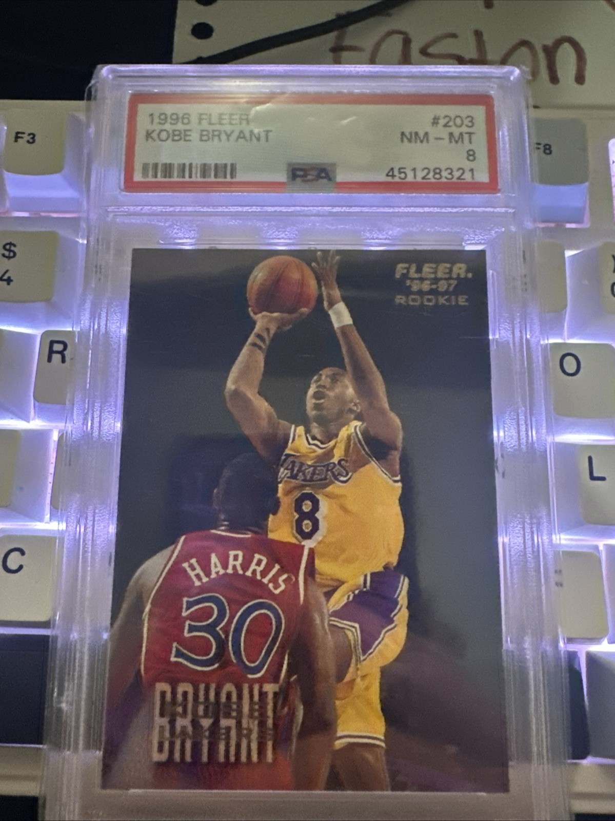 1996-97 Fleer Kobe Bryant #203 (RC) PSA 8